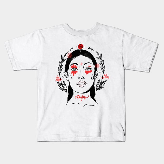 Front Face Kids T-Shirt by Reifus